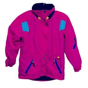Obermeyer 90s vintage bright pink ski jacket juniors size 16